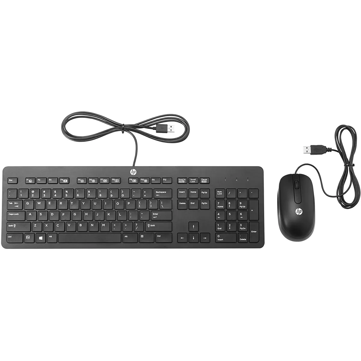 HP Slim Keyboard and Mouse Set - (Black, USB) New