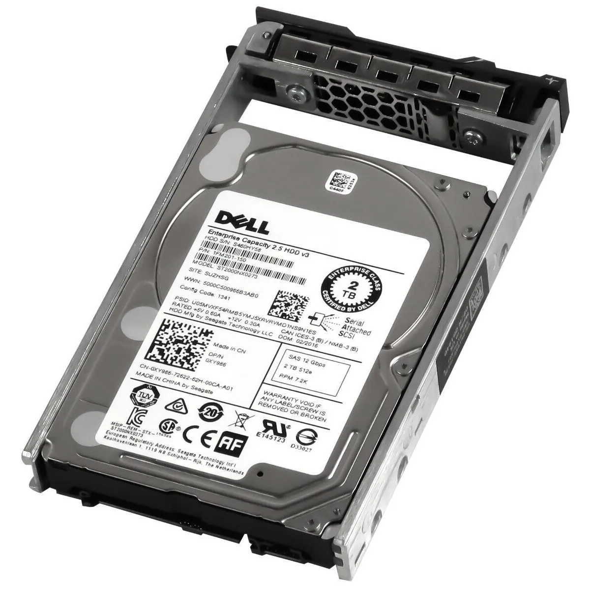 Dell (XY986) 2TB Enterprise Class (SFF 2.5in) SAS-3 12Gbps 7.2K HDD