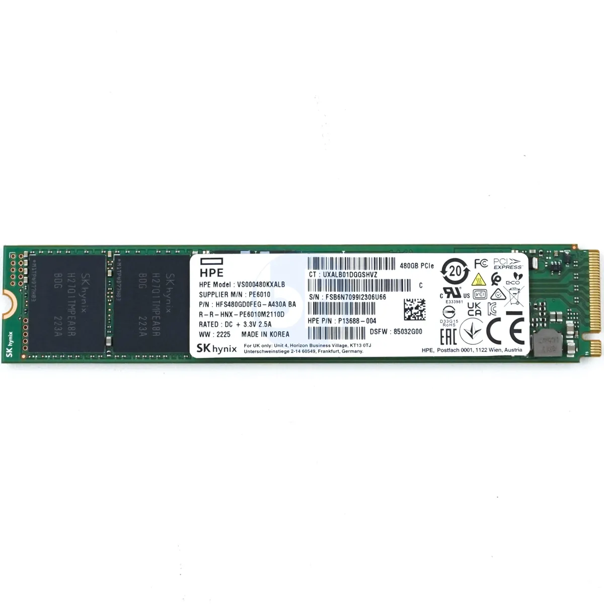 HP (P13688-004) - 480GB Read Intensive M.2 22110 M Key NVMe SSD